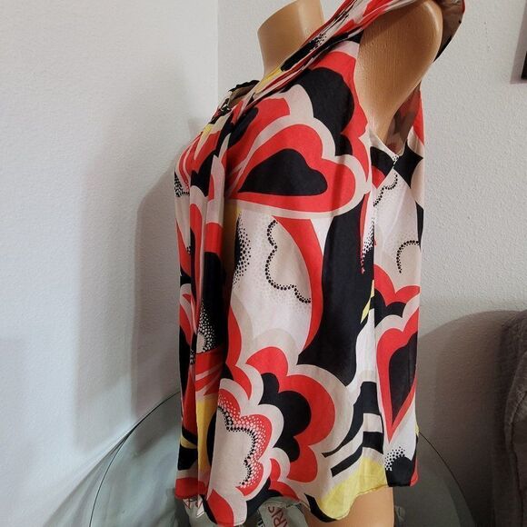 NINE WEST Floral Lined Blouse Size 10   610 - Picture 2 of 6